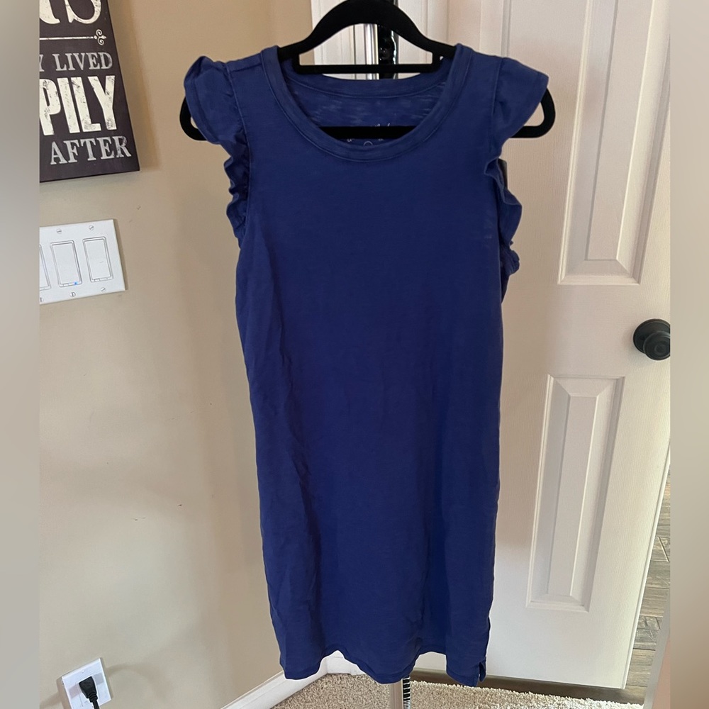 Blue Flutter Sleeveless Dress- NWT Medium